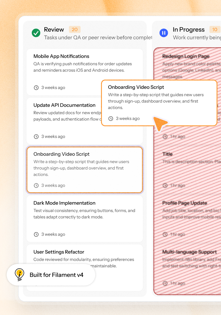 Filament Advanced Kanban