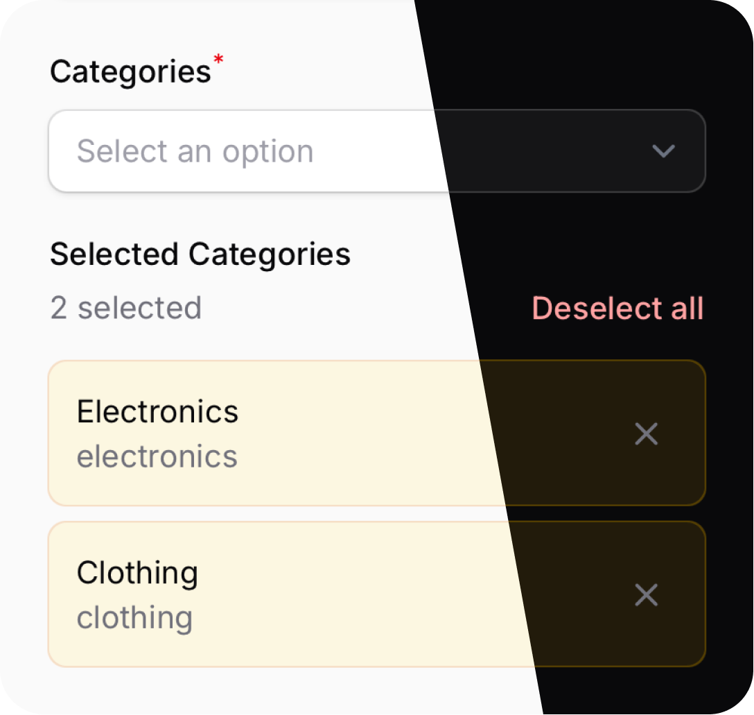 Searchable Multiselect with List