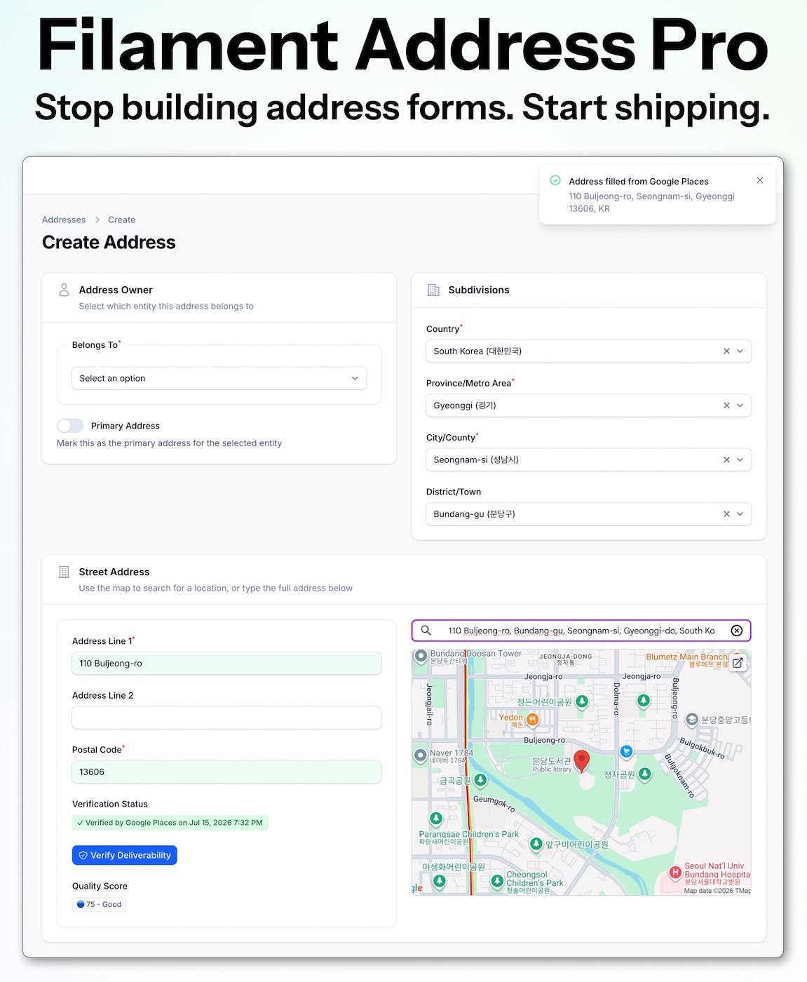 Filament Address Pro